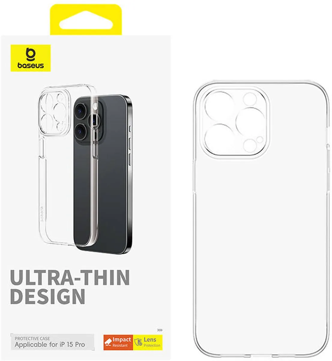 Baseus Os-Lucent Hoesje iPhone 15 Pro - Transparant - afbeelding 2 van 6