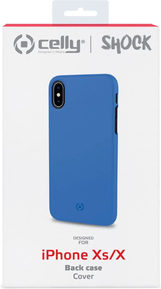 Celly Shock Back Cover iPhone X/Xs - Blauw - afbeelding 6 van 6