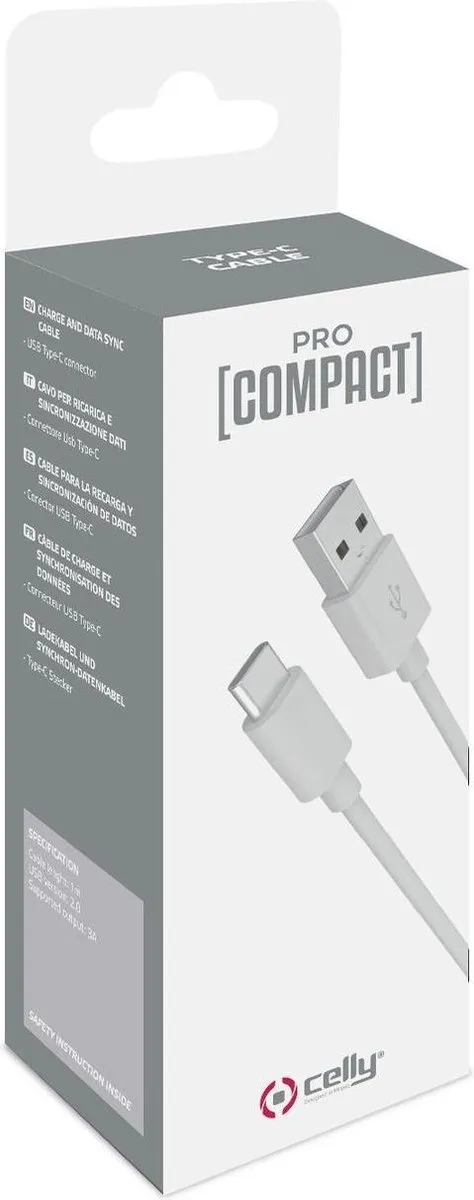 Celly USB-C Kabel 1m Wit