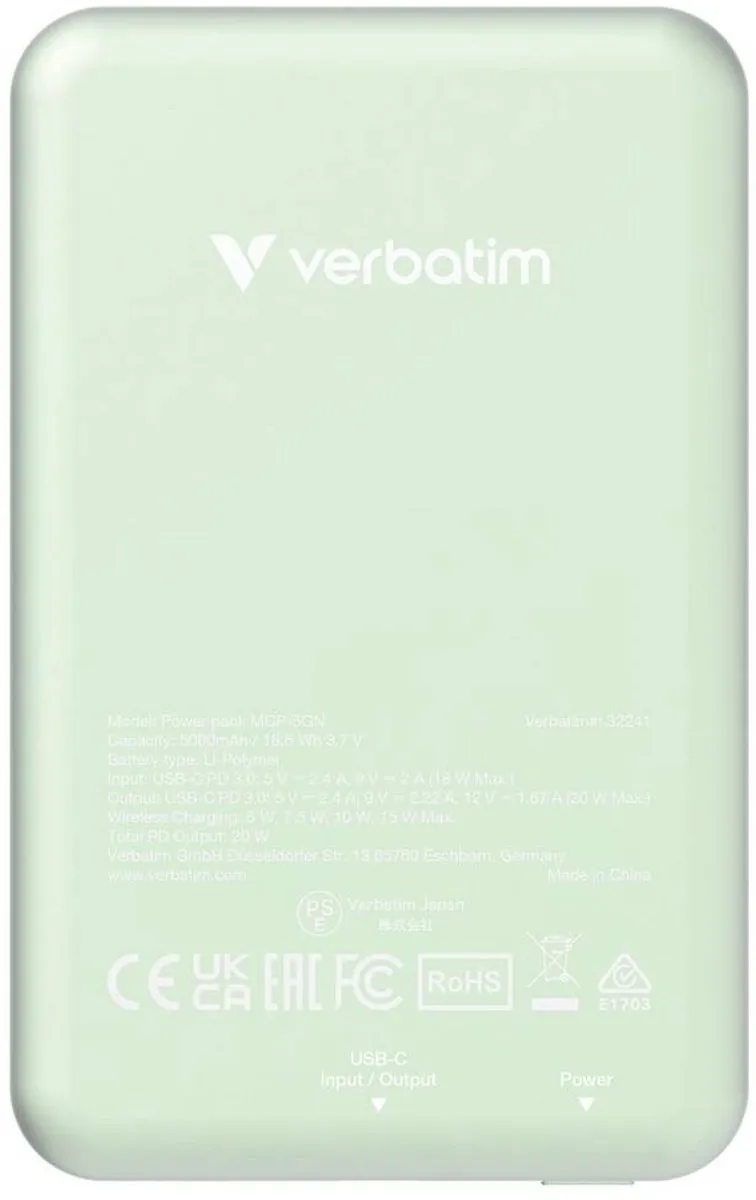 Verbatim Inductie Powerbank 15W 5000mAh - Groen