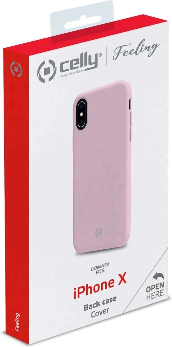 Celly Feeling Back Cover iPhone X/XS - Roze - FEELING900PK