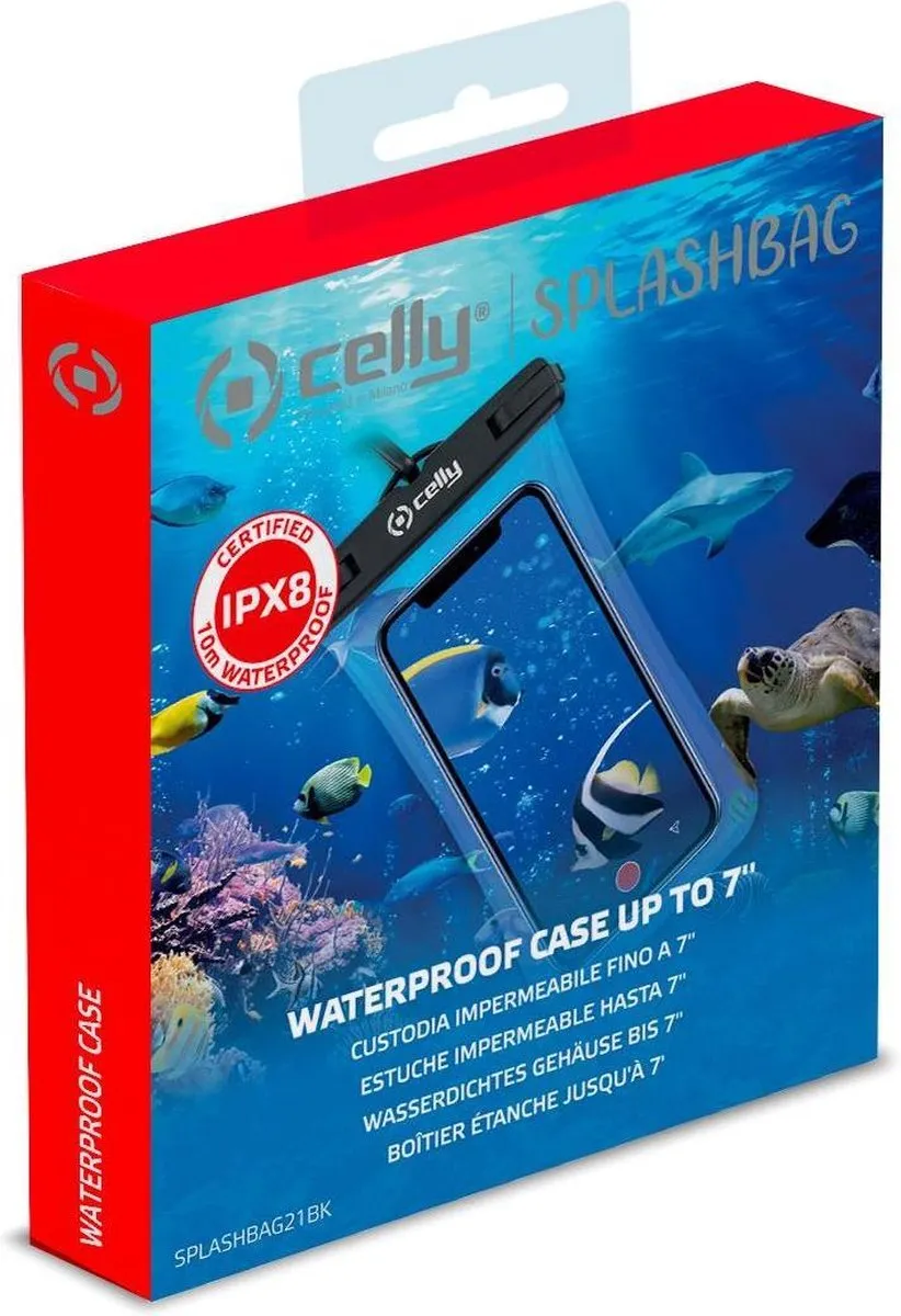 Celly SplashBag Beschermhoes 7 Inch - Zwart - SPLASHBAG21BK