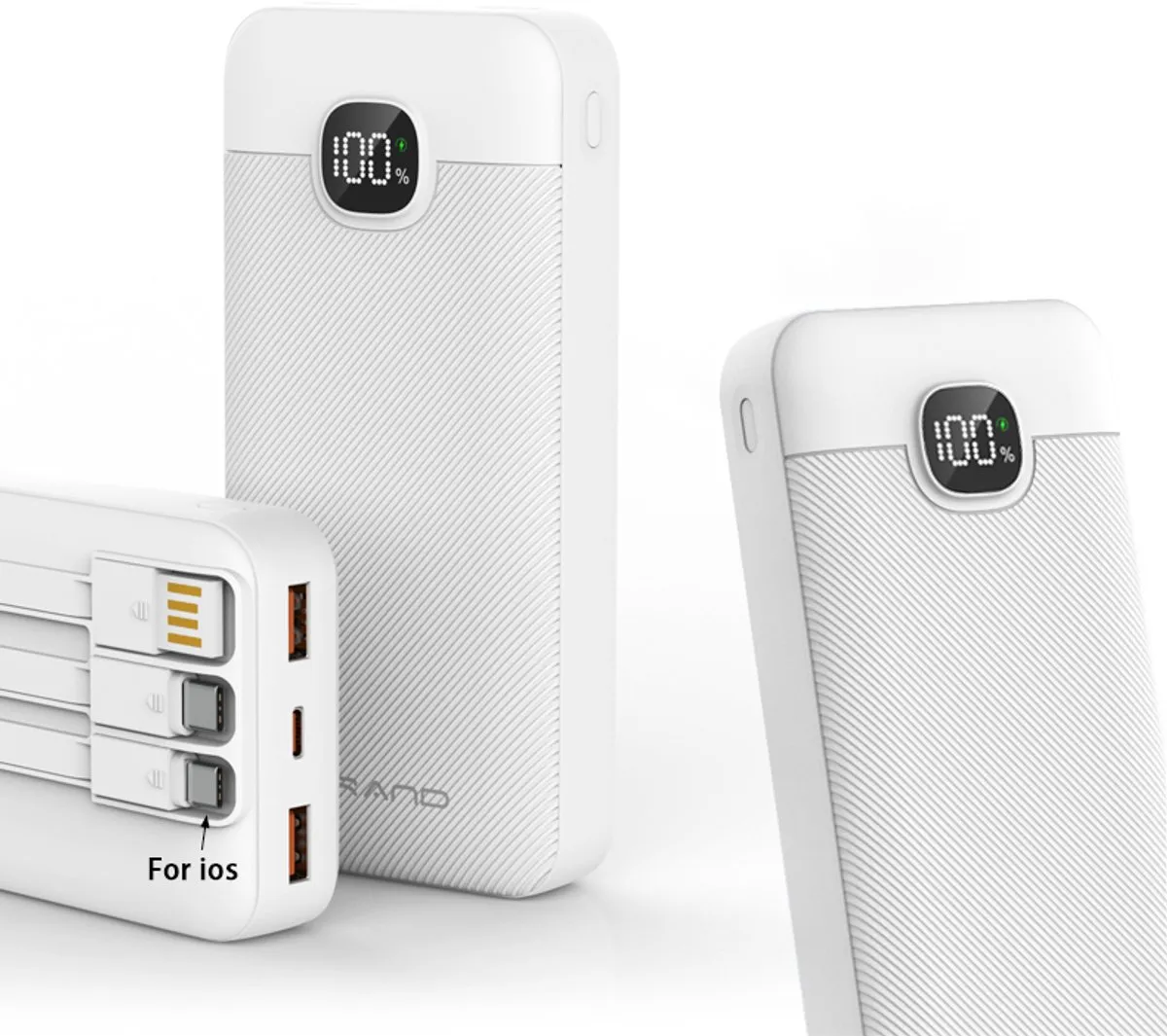 Baseus Powerbank C23 10.000mAh - 22,5W - 3 Outputs - Zwart/Wit - afbeelding 6 van 6
