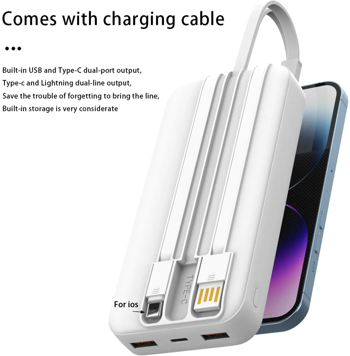 Baseus Powerbank C23 10.000mAh - 22,5W - 3 Outputs - Zwart/Wit - afbeelding 2 van 6