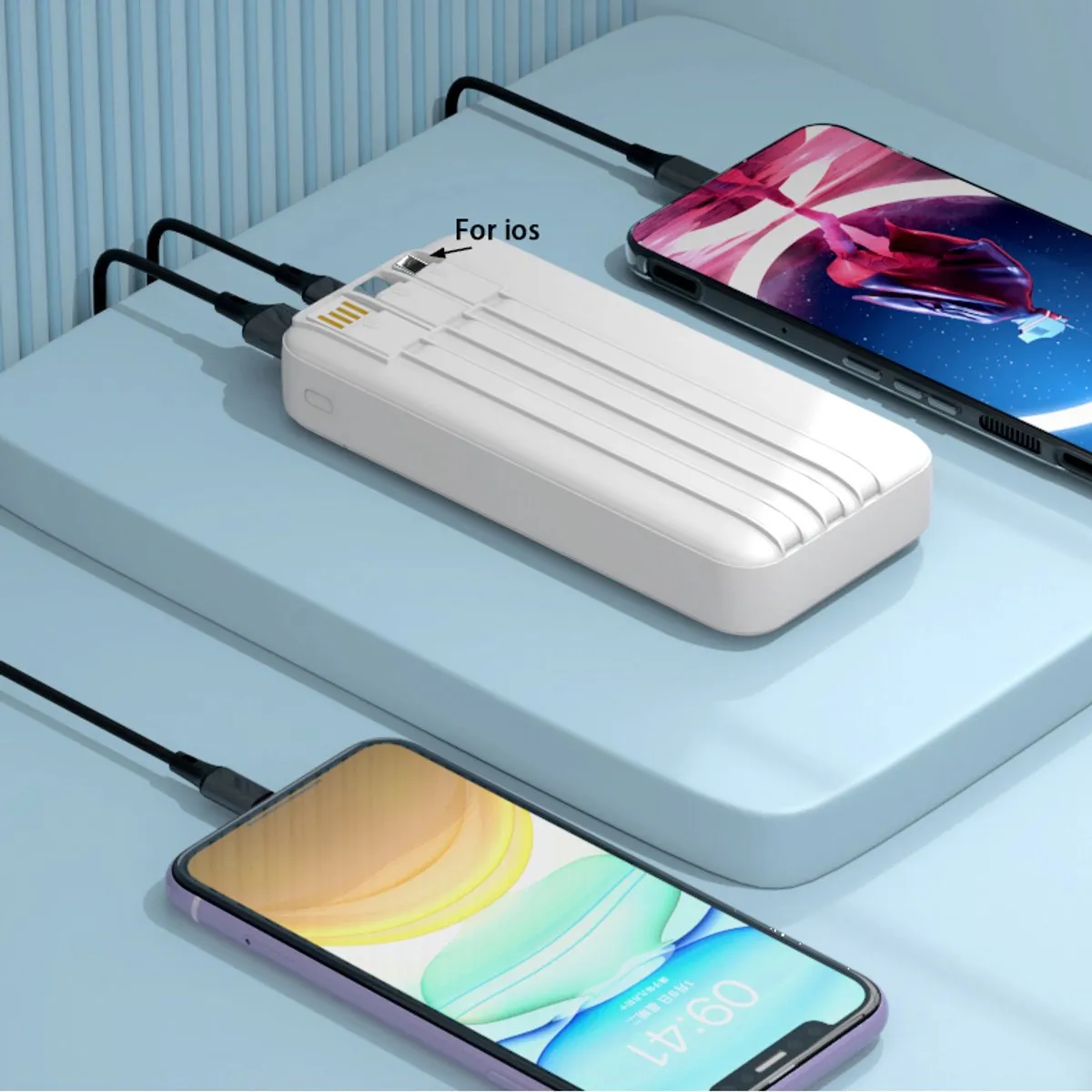 Baseus Powerbank C23 10.000mAh - 22,5W - 3 Outputs - Zwart/Wit - afbeelding 5 van 6