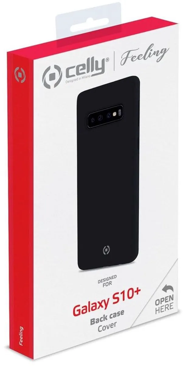 Celly Feeling Siliconen Hoesje FEELING891BK - Samsung Galaxy S10+ - Zwart