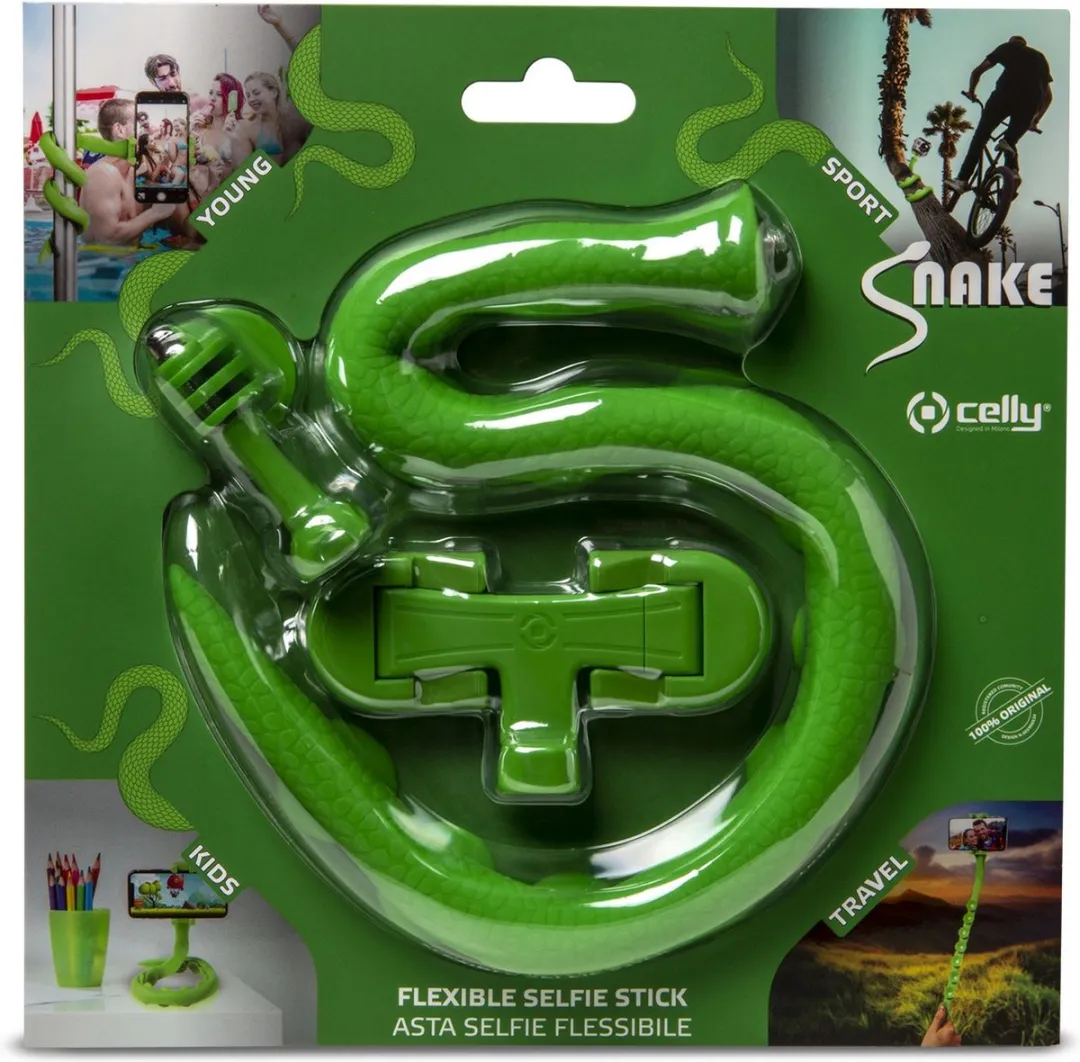 Celly Snake Selfiestick Groen - 15 Inch - 500g