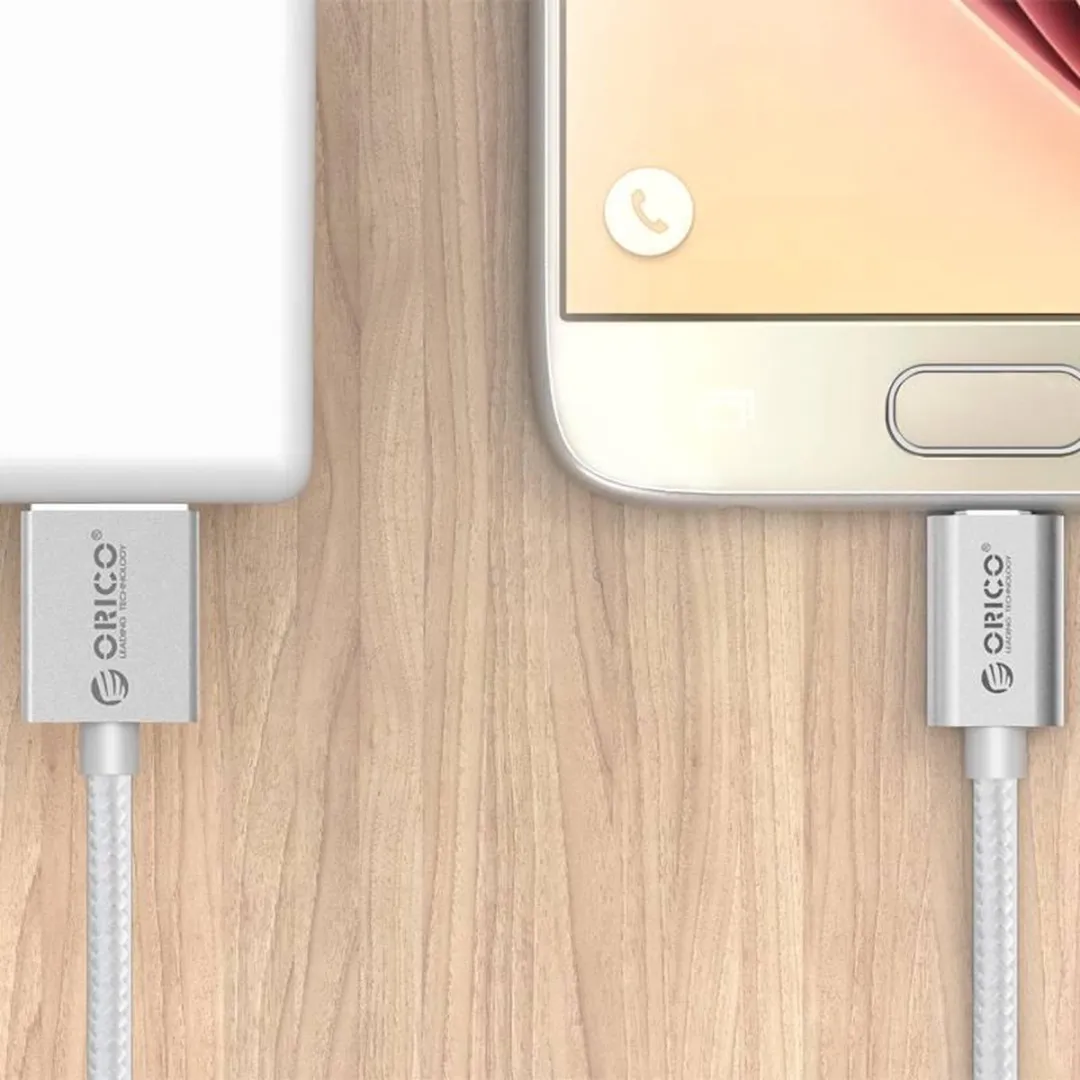 ORICO USB Micro-B naar USB-A Kabel 2.0 - 1m - Zilver