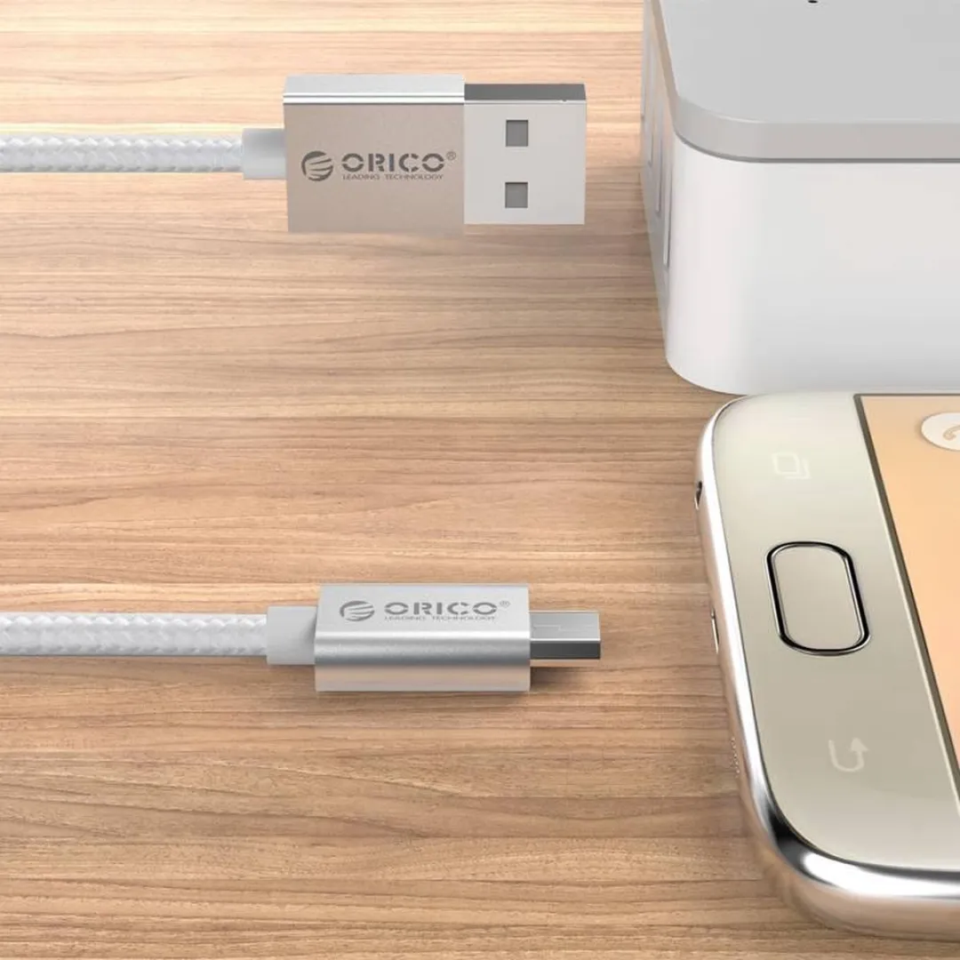 ORICO USB Micro-B naar USB-A Kabel 2.0 - 1m - Zilver