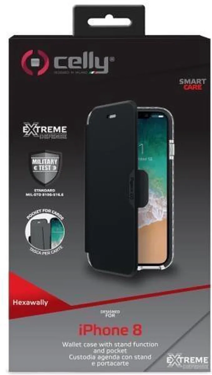 Celly Extreme Military Hoesje iPhone XS/X - 3 Stuks - Zwart