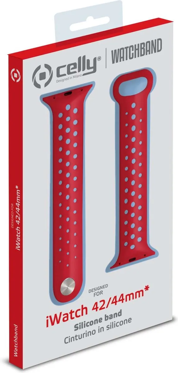 Celly Siliconen Apple Watch Band - 42/44mm - Oranje - afbeelding 6 van 6