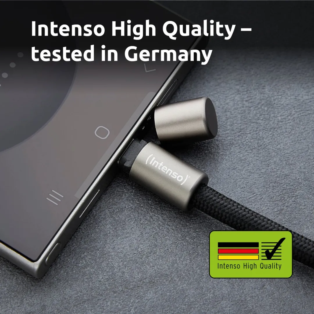 Intenso USB-C naar USB-C Oplaadkabel 60W 1,65m - Zwart