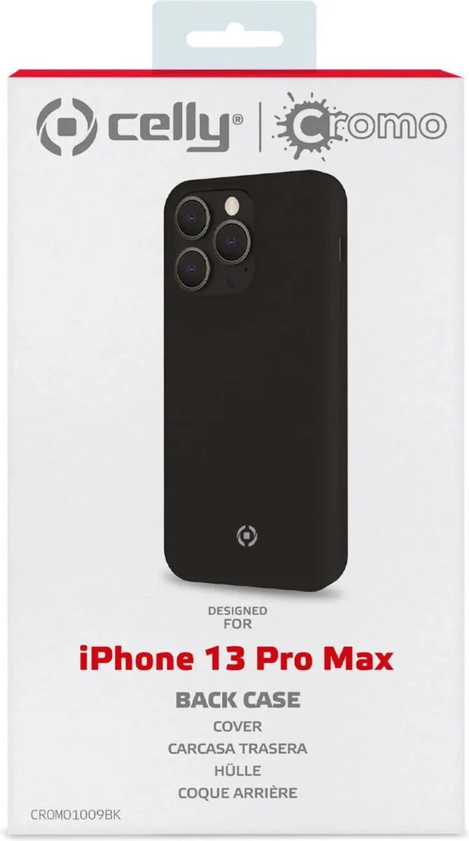 Celly Cromo Back Cover iPhone 13 Pro Max - CROMO1009BK - Zwart