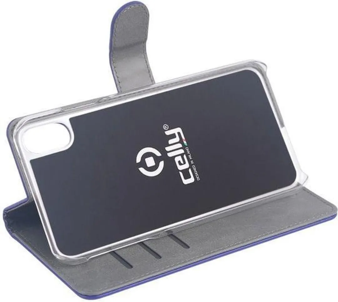 Celly Boekmodel Hoesje iPhone XS Max - Blauw - afbeelding 6 van 6