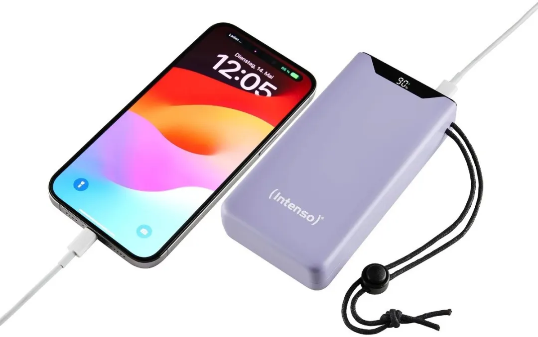 (Intenso) F20000 Powerbank 20.000 mAh Li-Po - display - PD en QC 3.0 - paars (7332053)