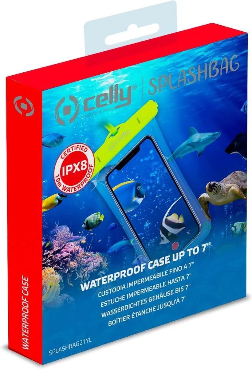 Celly SplashBag Beschermhoes 7 Inch - Geel - afbeelding 6 van 6