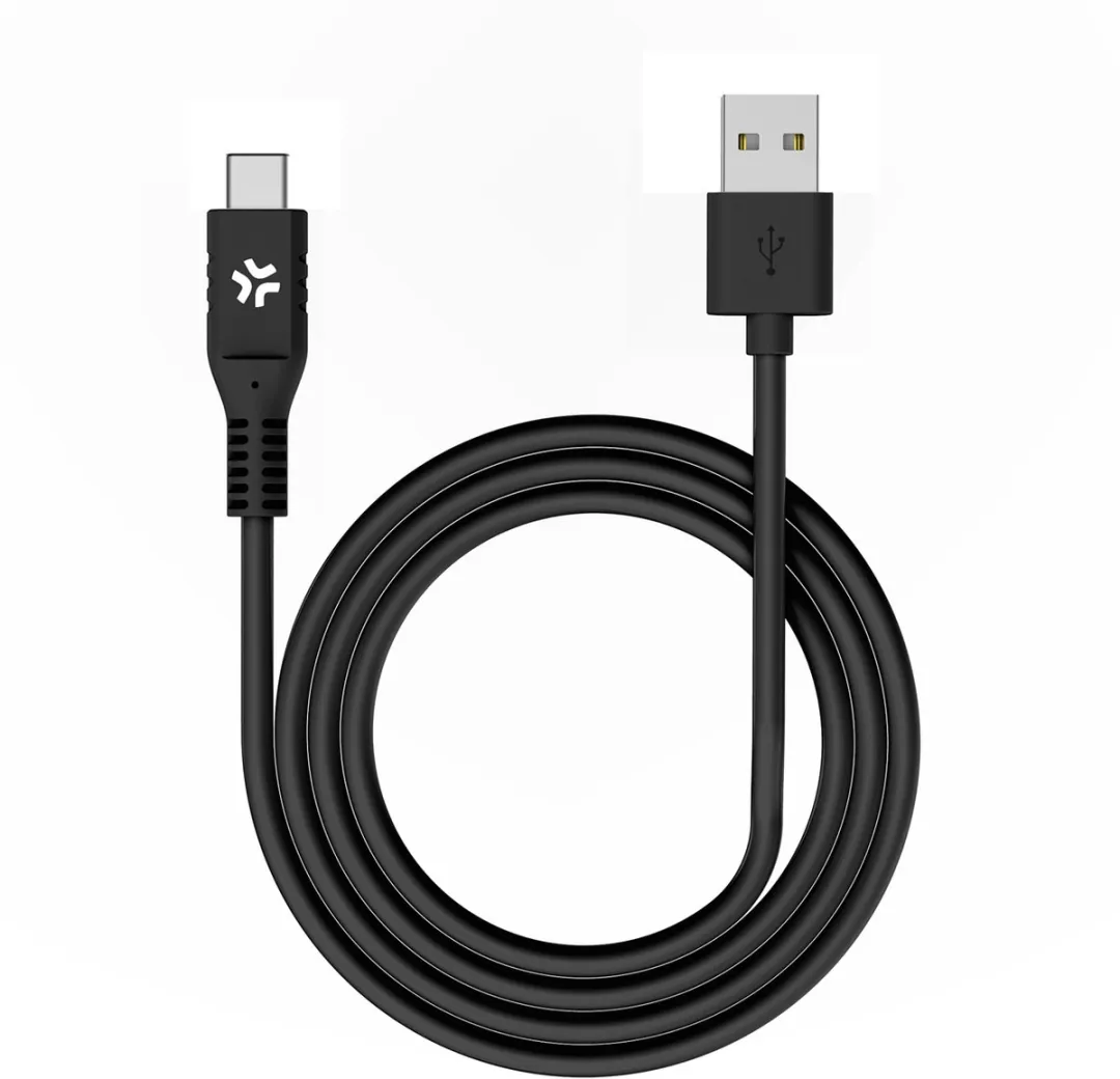 Celly USB-C2M USB-A naar USB-C Kabel 2m - 1Gbps - Zwart