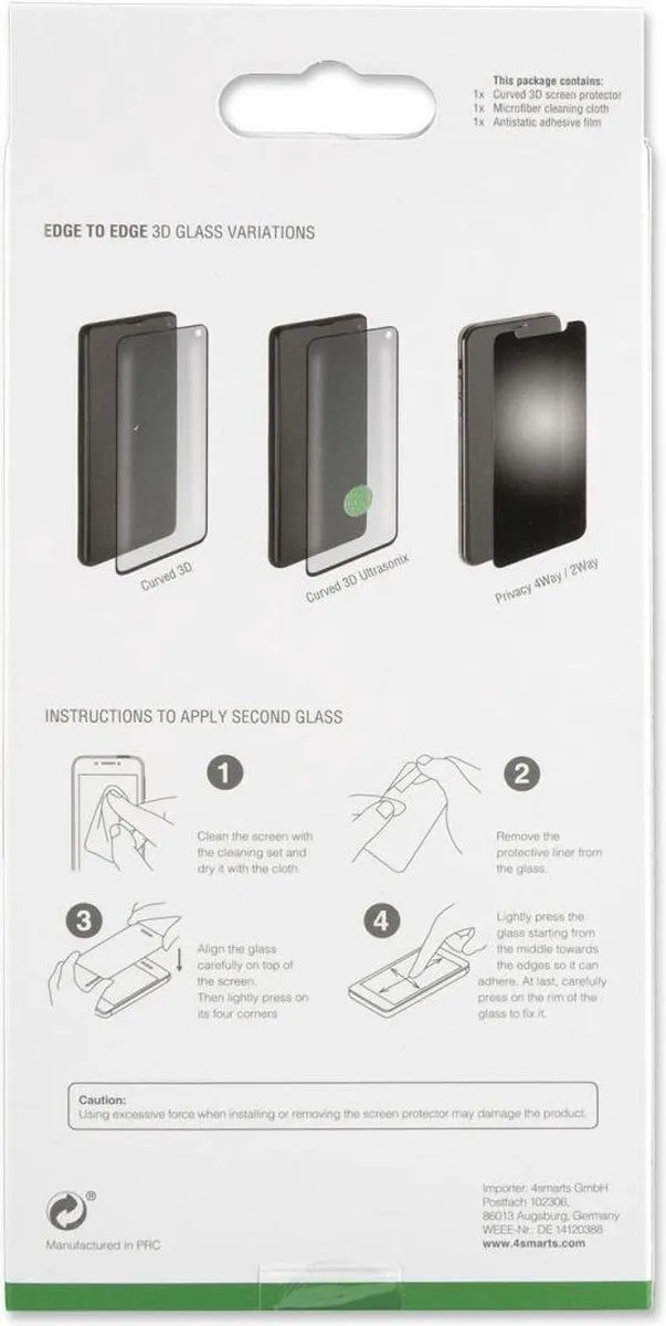 4Smarts Second Glass Curved 3D Screenprotector - Oppo Find X2