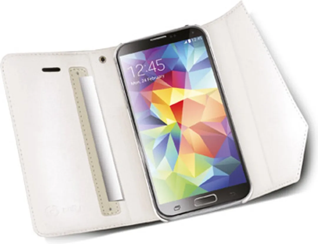 Celly Wally Lady Serie LADY390WH Hoesje - Samsung Galaxy S5 - Kunstleder - Wit - afbeelding 2 van 4