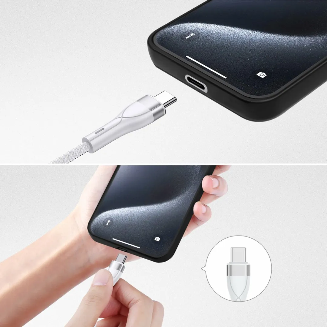 4Smarts 4-in-2 Kabel 1.2M Wit - USB/USB-C naar 2x USB-C/Lightning/Micro USB