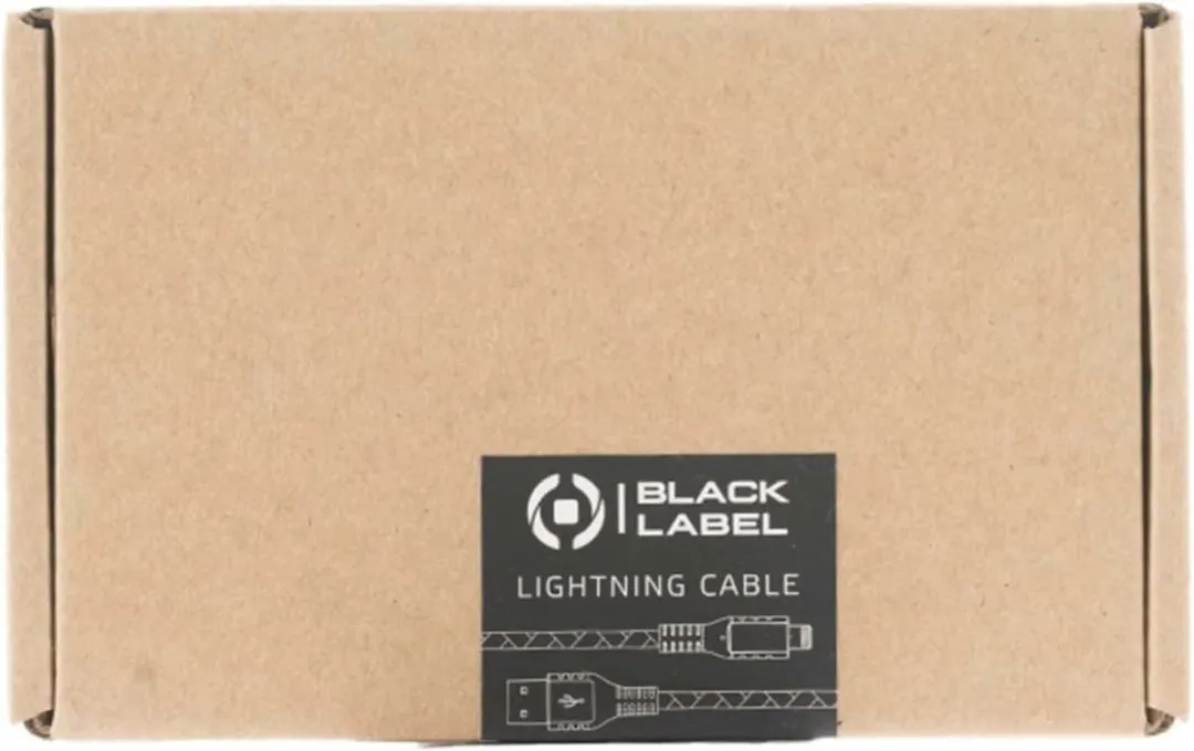 Celly Black Label USB-A naar Lightning 2m - Zwart