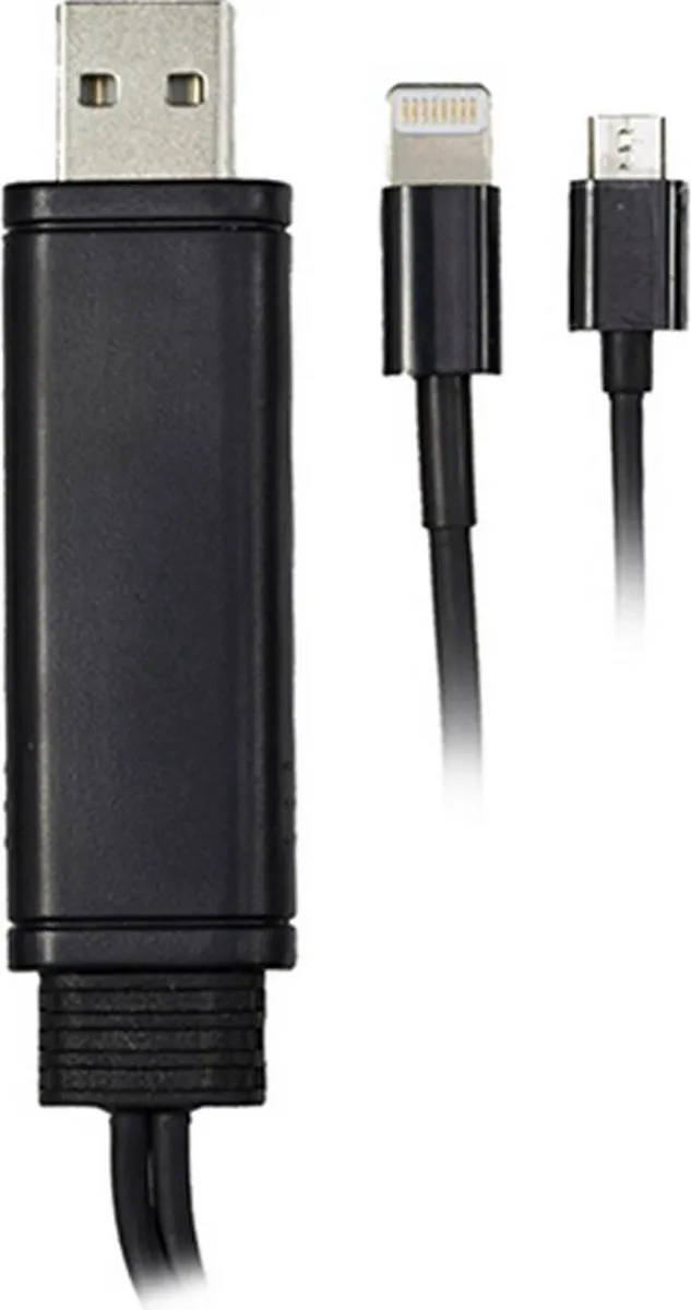 Deltaco EPZI IPLH-191 Universele Kabel USB-A naar micro-USB & Lightning