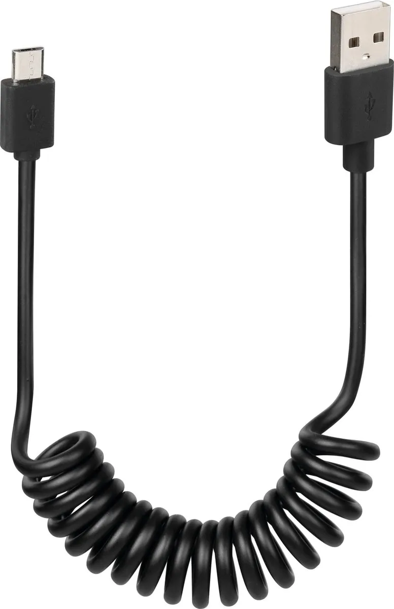 Lampa USB A naar Micro USB 1M Spiraal
