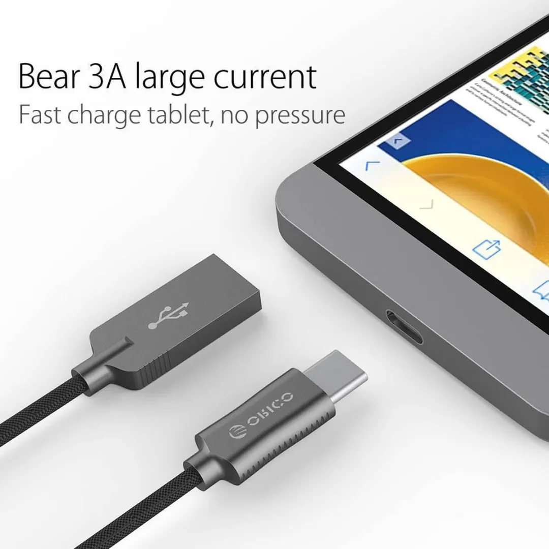 ORICO ORI-HCU-10-BK USB-C Kabel 2.4A - 1m - Zwart
