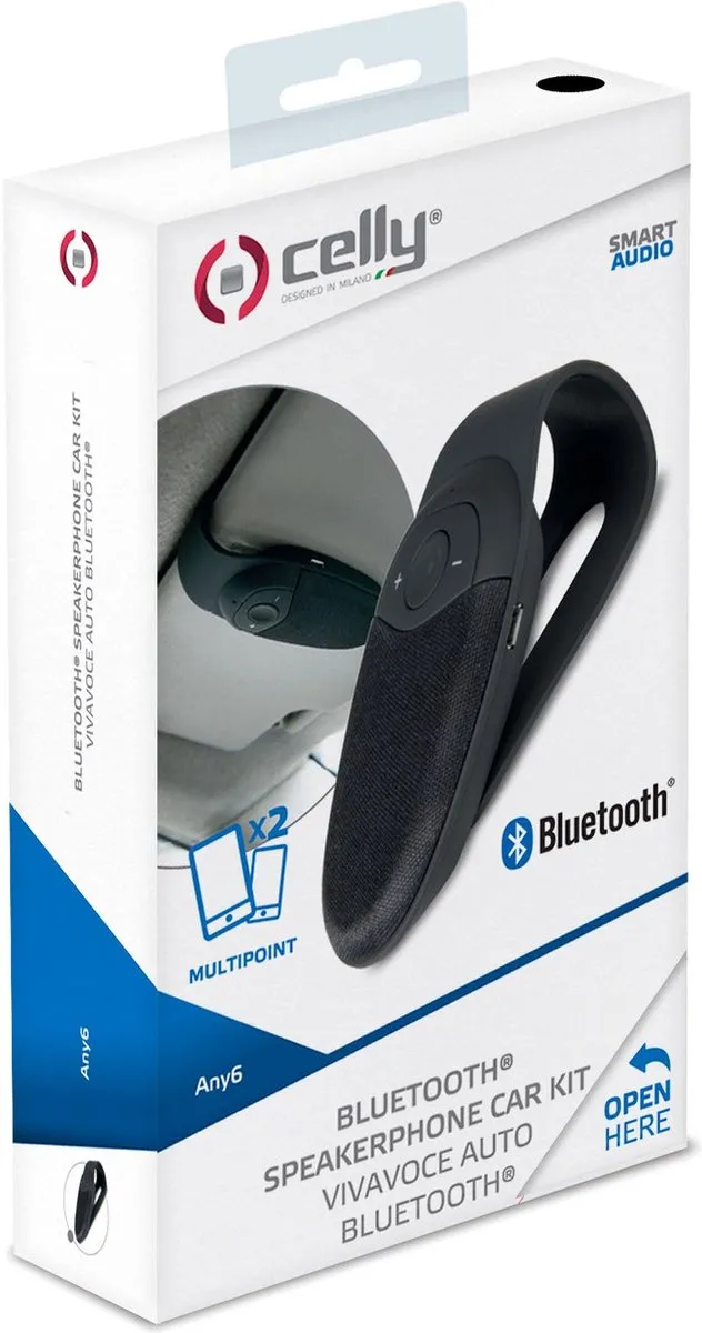 Celly SmartAudio Carkit Multipoint Bluetooth - Zwart - afbeelding 6 van 6