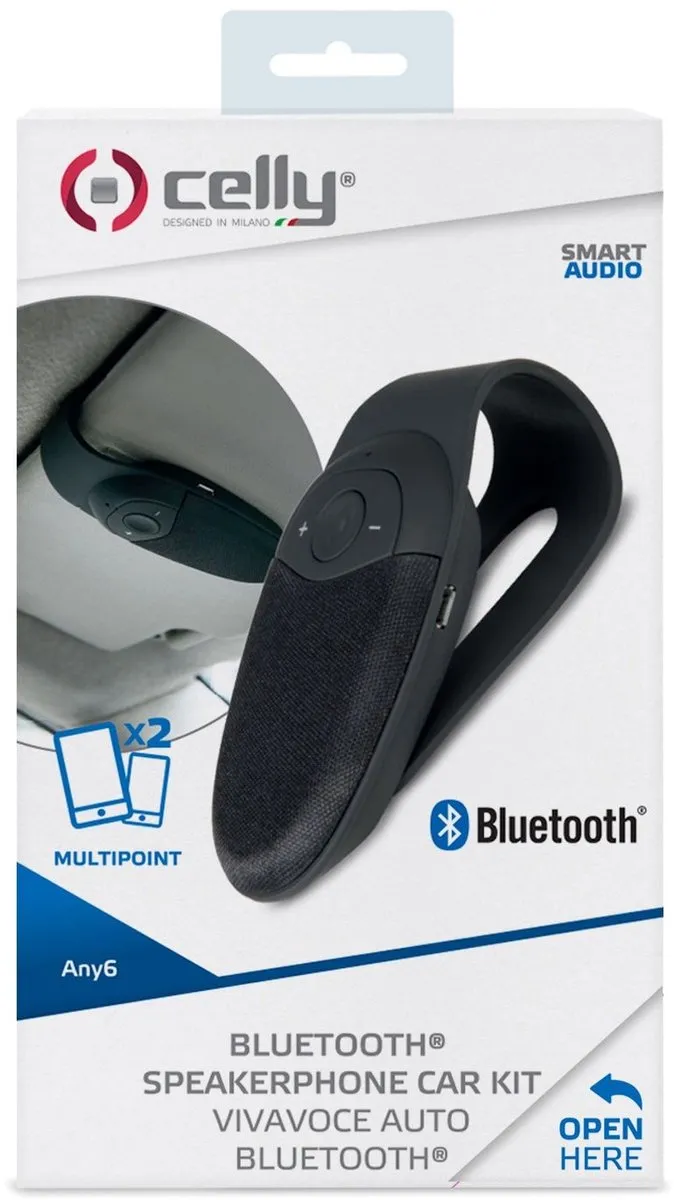 Celly SmartAudio Carkit Multipoint Bluetooth - Zwart