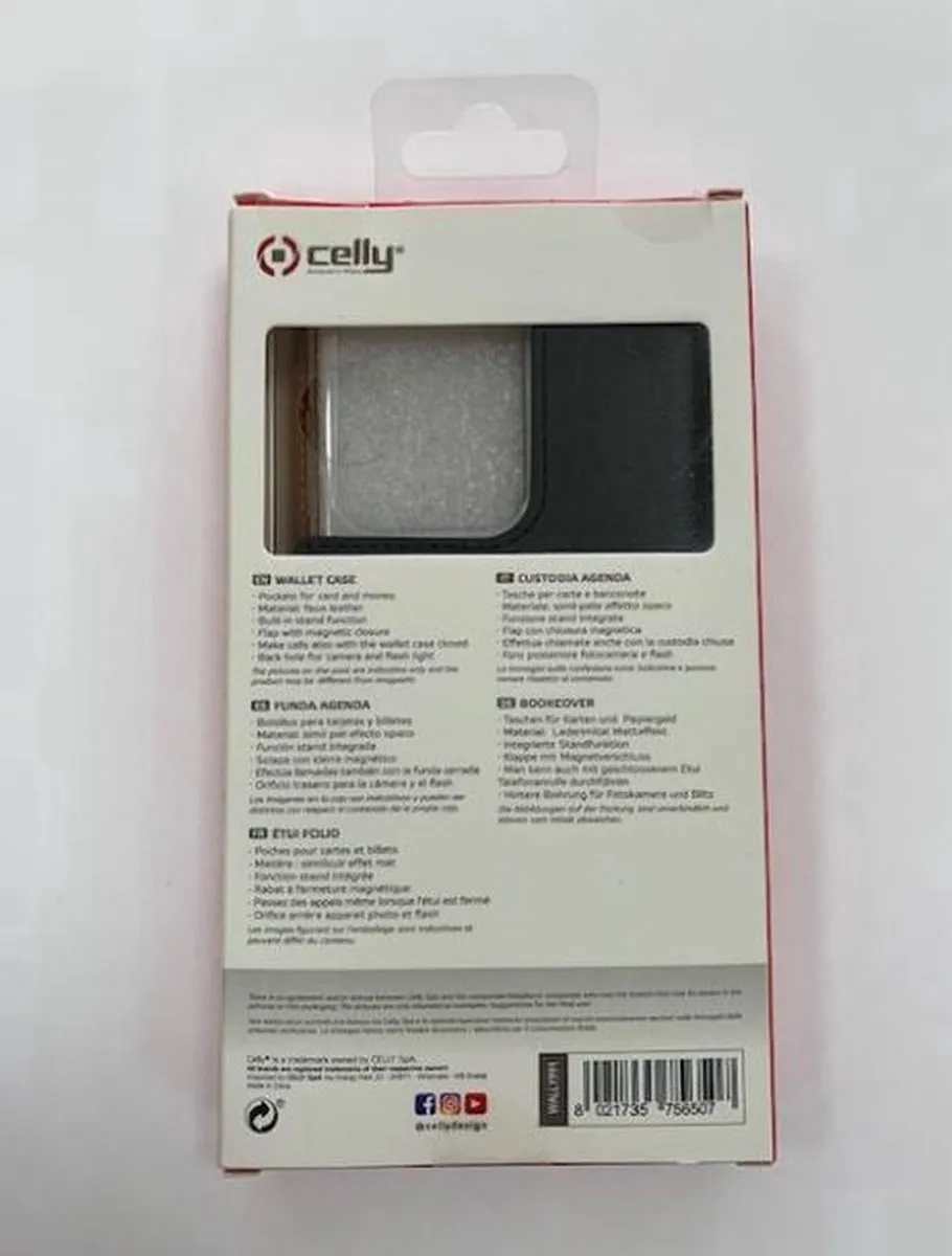 Celly Wally Bookcase Hoesje Samsung Galaxy S20 Ultra - Kunstleer - 3 Pasjes - Zwart