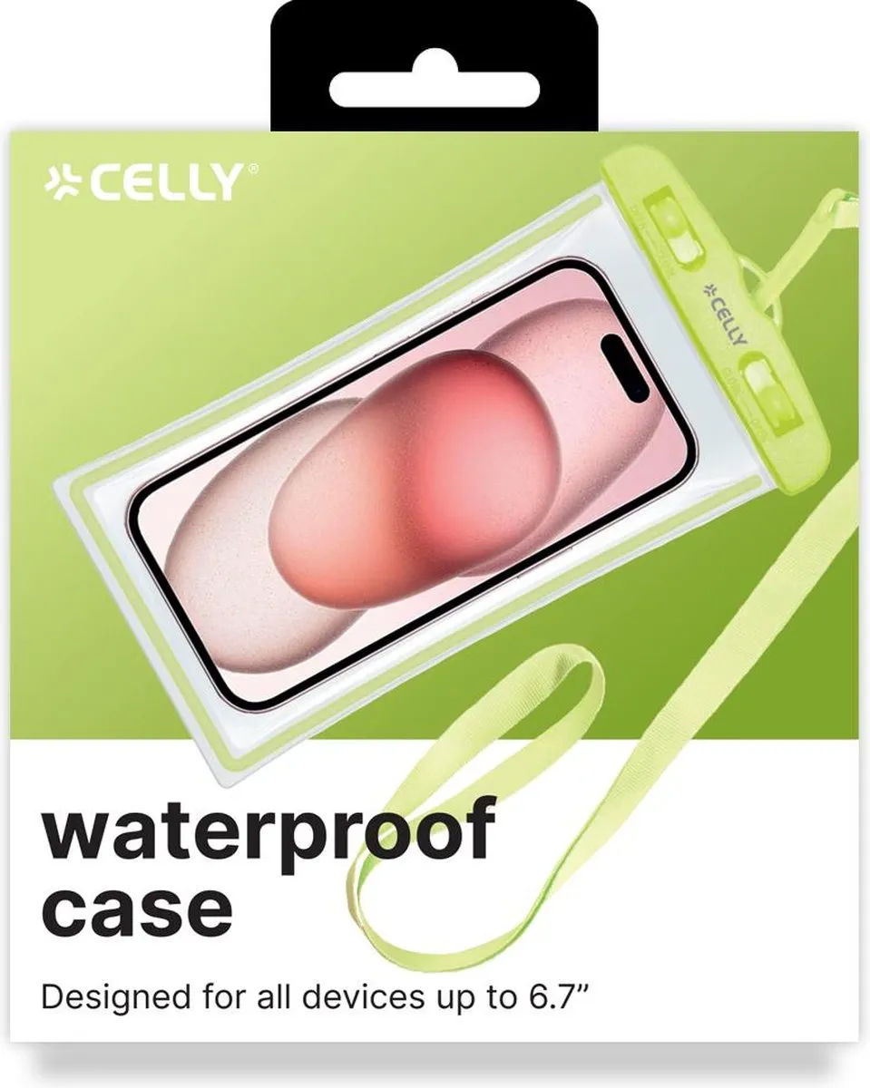Celly SplashBag24 Waterdichte Hoes 6,7" - Groen