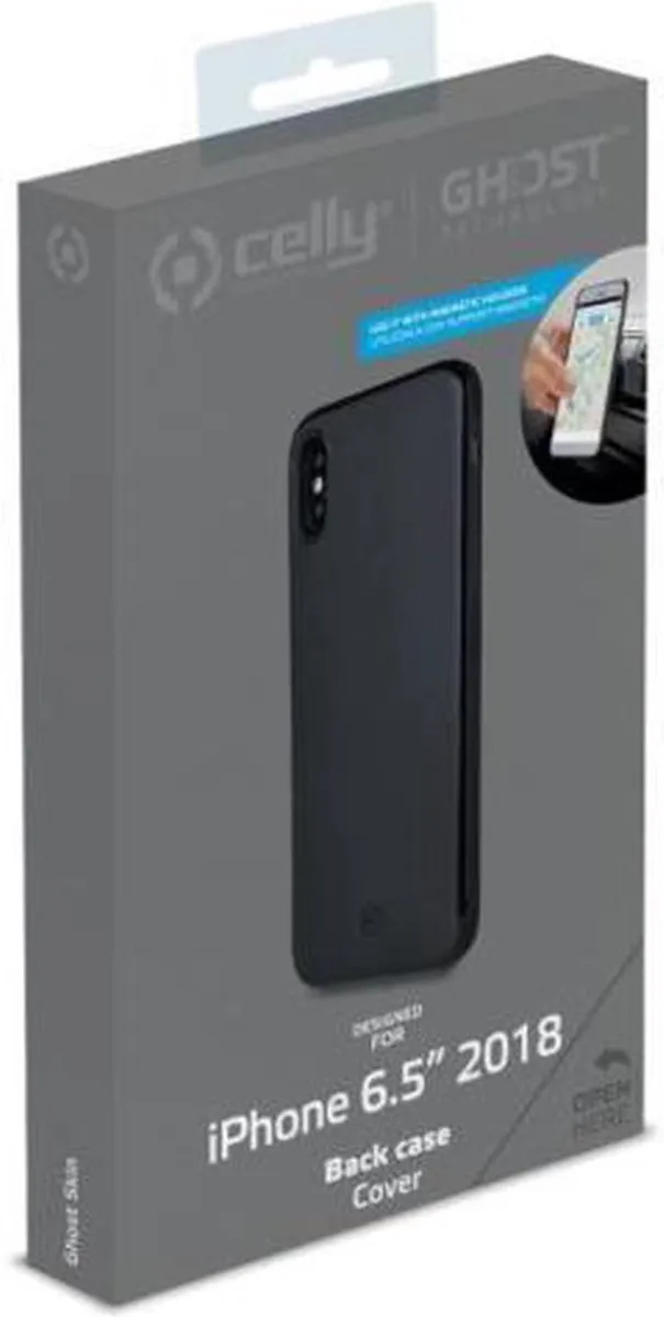 Celly Magnetic Ghost Backcase iPhone XS Max - Zwart