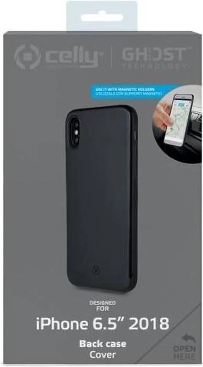 Celly Magnetic Ghost Backcase iPhone XS Max - Zwart - afbeelding 6 van 6