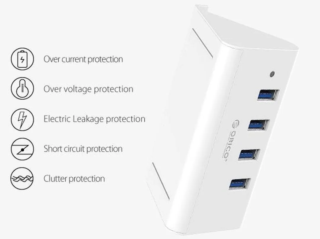 ORICO ORI-SHC-U3-WH USB3.0 Hub met Smartphonehouder - Wit - afbeelding 6 van 6