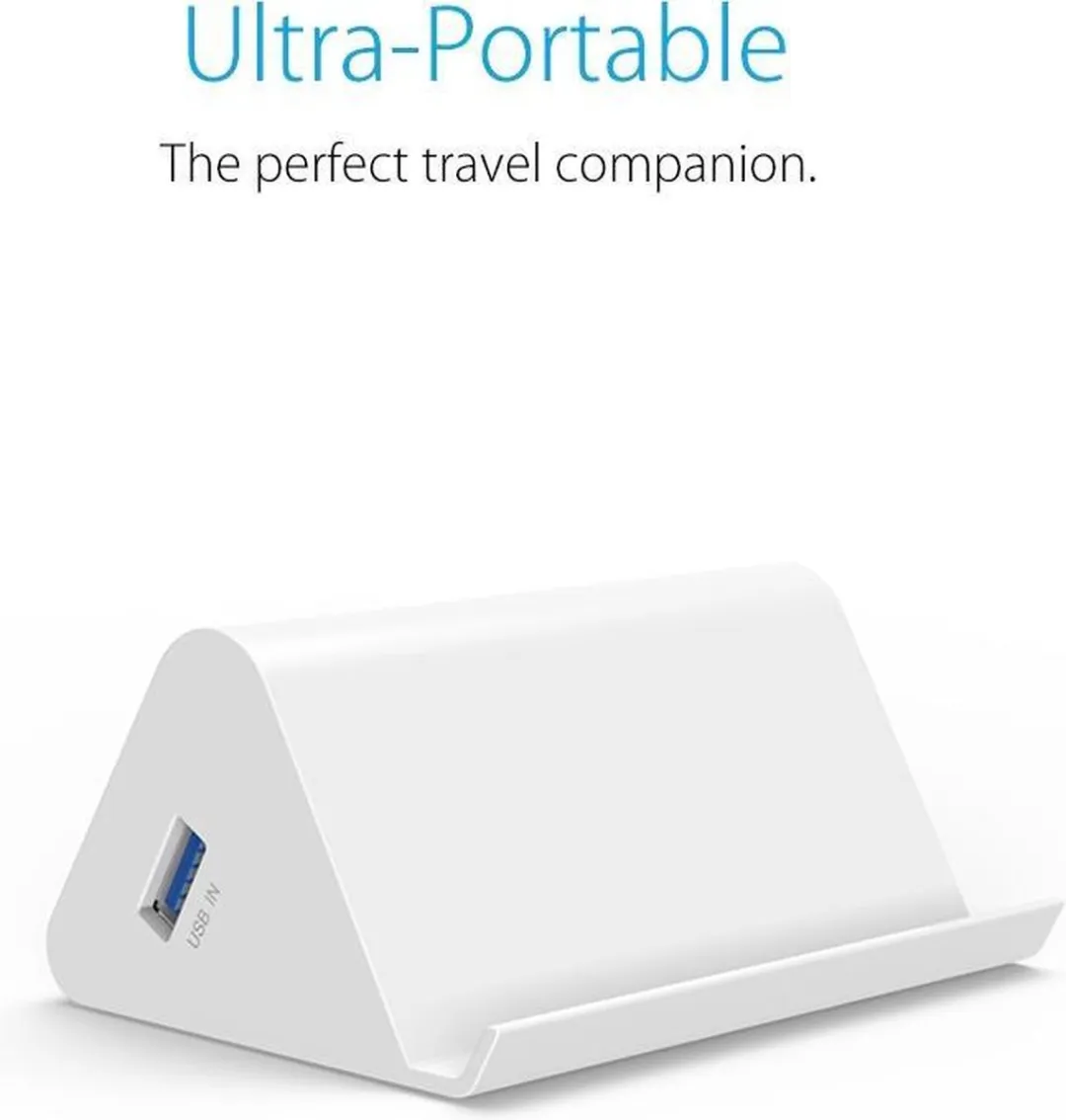 Orico - 4 poort USB3.0 HUB smartphone en tablet standaard bureau houder- Wit