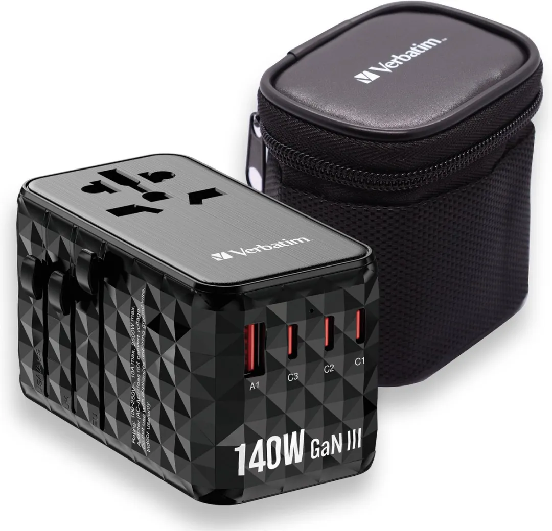 Verbatim UTA-10 Universele Reisadapter 140W - Zwart - afbeelding 6 van 6