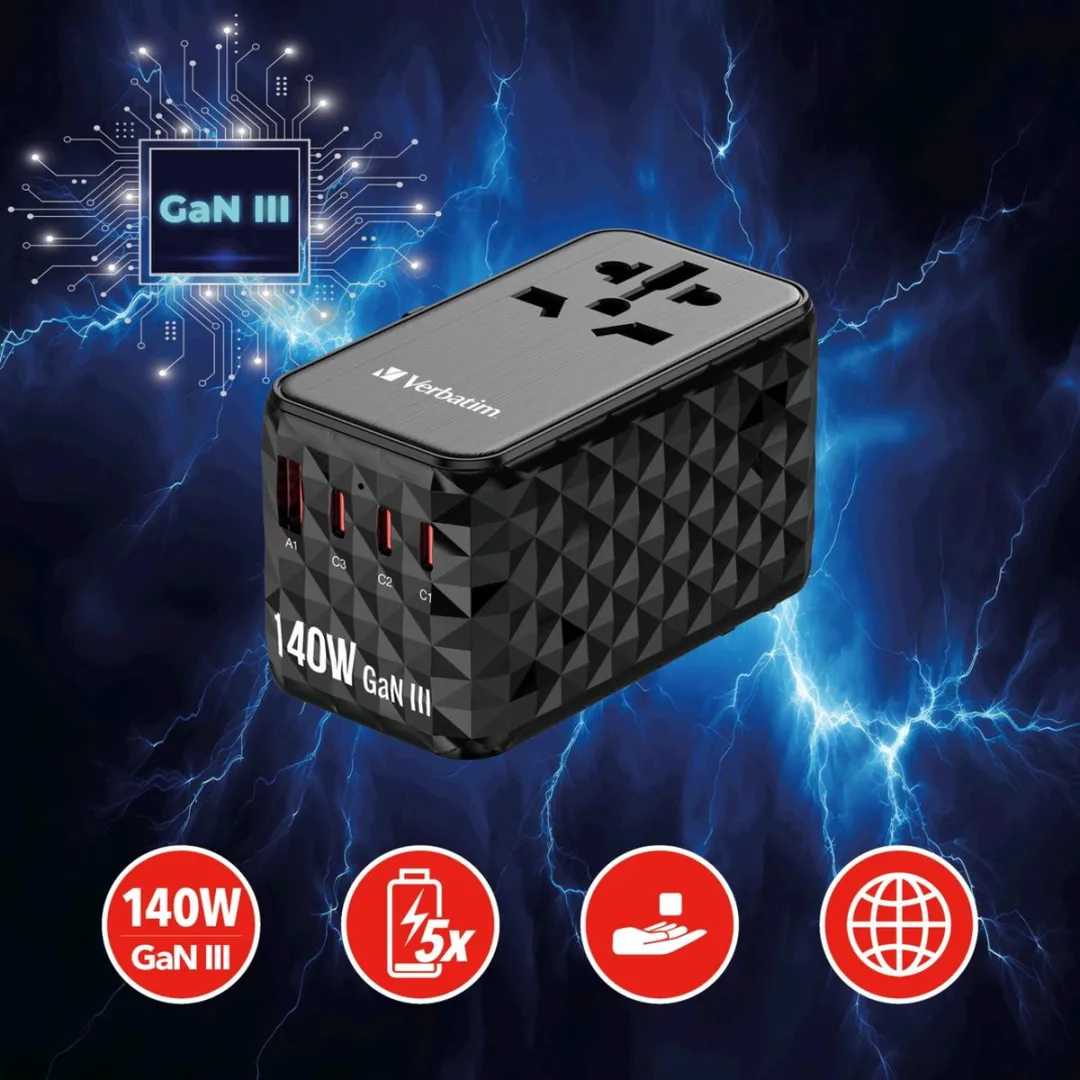 Verbatim UTA-10 Universele Reisadapter 140W - Zwart