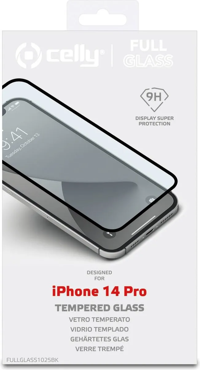Celly iPhone 14 Pro FullGlass Screen Protector - 1 Stuk - afbeelding 3 van 6