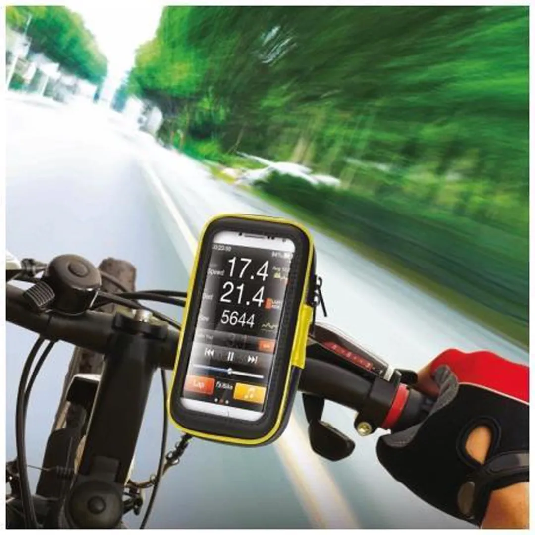 Celly Flexbike Telefoonhouder XXL - Stuurbevestiging - 151x50x26mm - Zwart/Geel