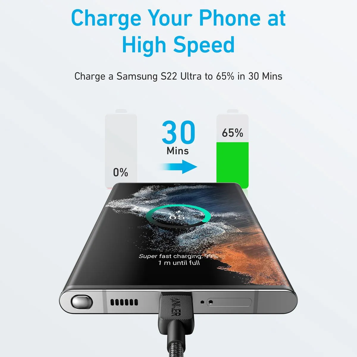 Anker 322 A81F6G11 USB-C Kabel 60W 1.8M - Zwart