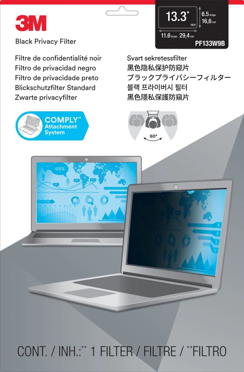 3M PF133W9B Laptop Privacyfilter 13.3"