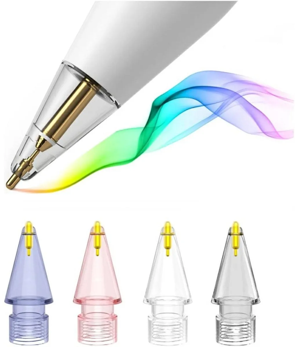 4Smarts Stylus-Punten 4 Stuks - Blauw/Grijs/Roze/Transparant