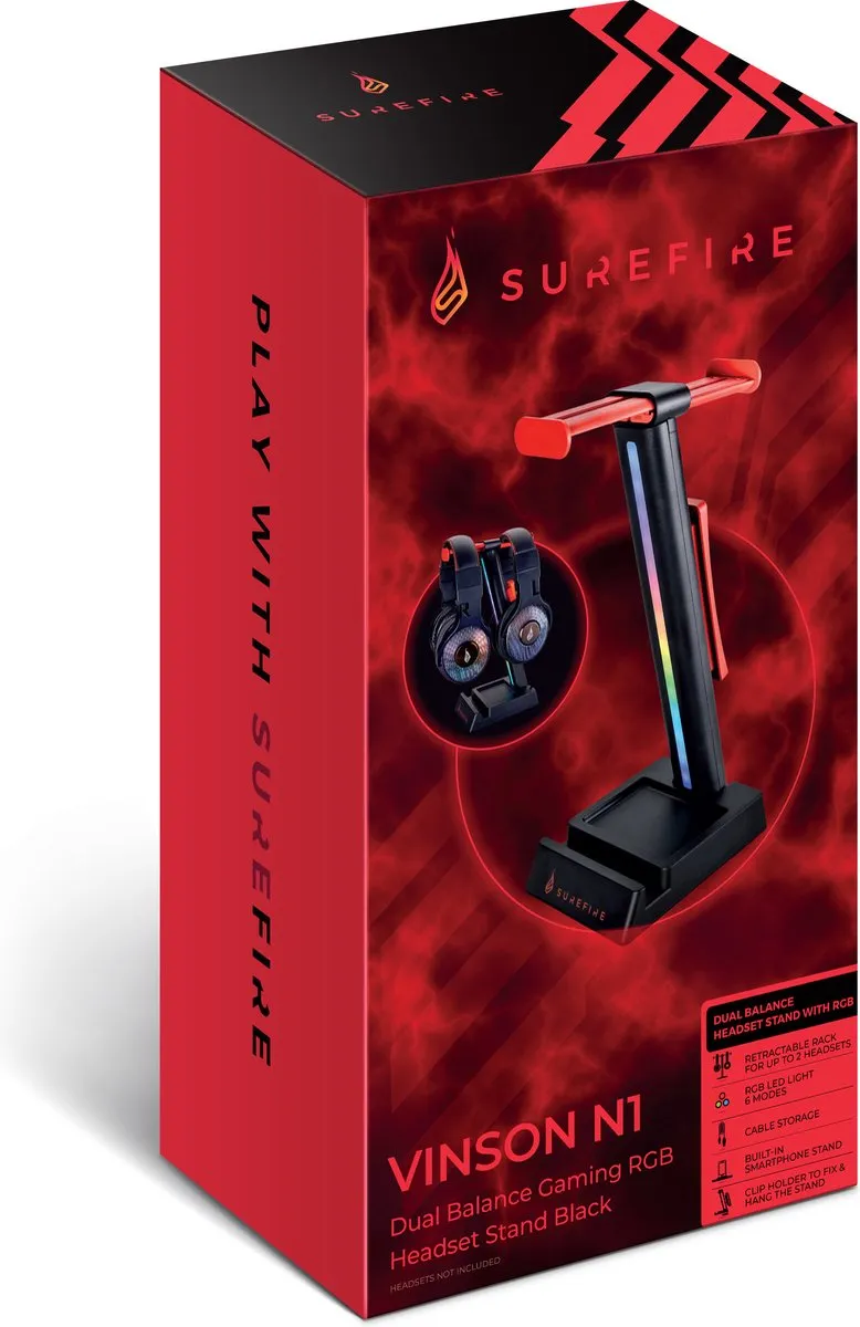 Verbatim Vinson N1 Duo Gaming RGB Headset Stand - afbeelding 6 van 6