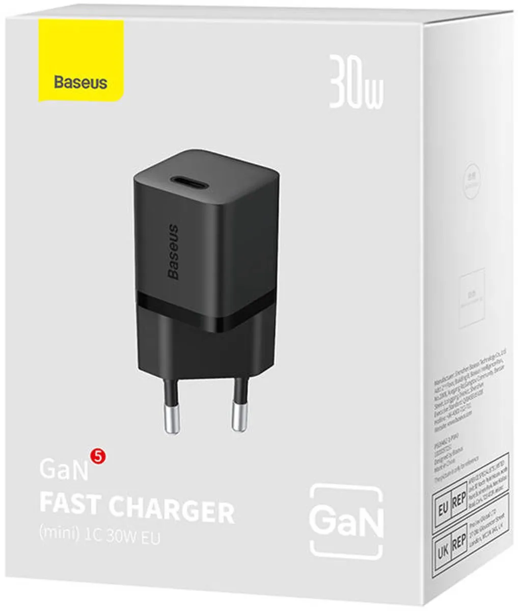 Baseus Mini Wandlader 30W - Universeel - Zwart
