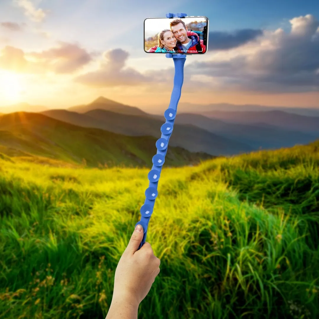 Celly Snake Selfiestick - 15 Inch - Blauw