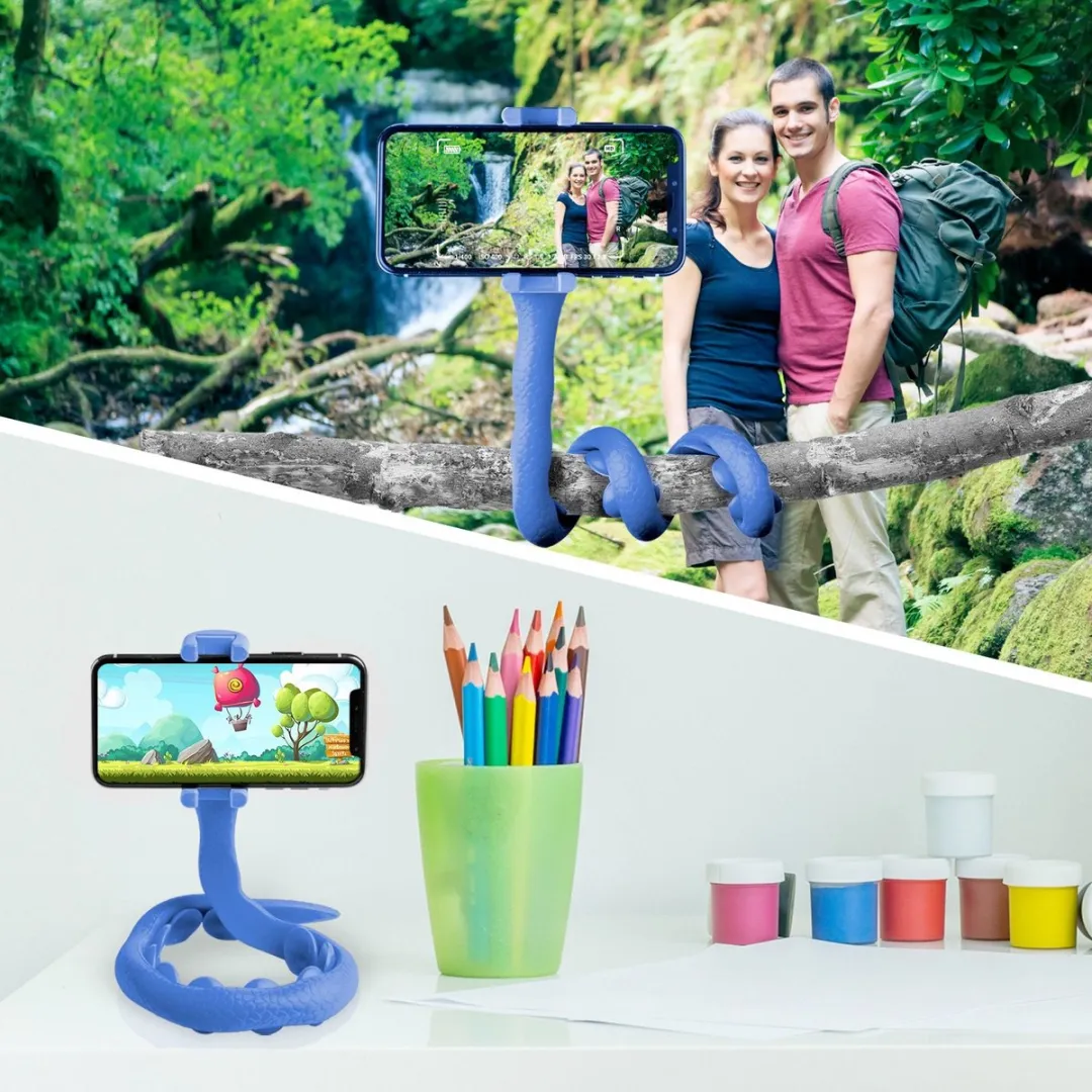 Celly Snake Selfiestick - 15 Inch - Blauw