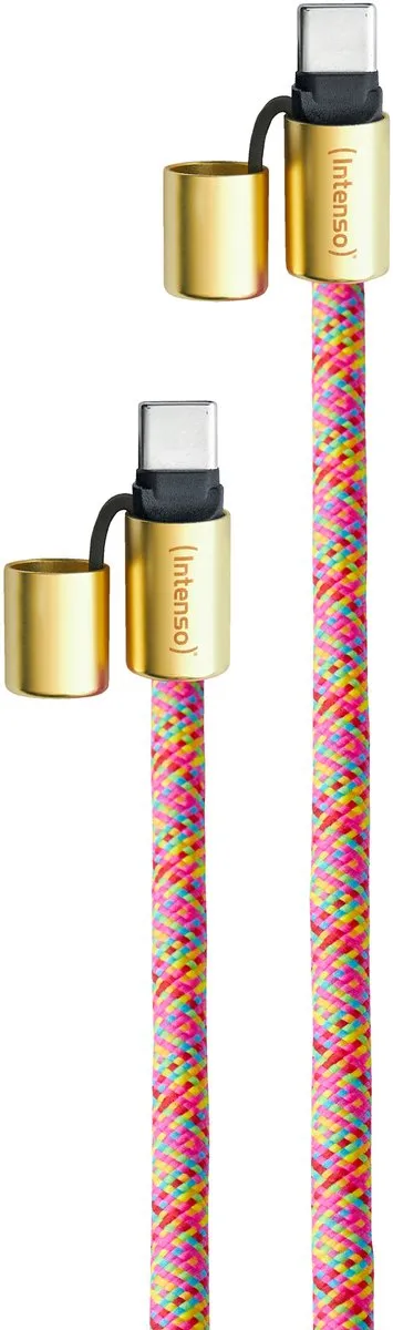 Intenso USB-C naar USB-C Oplaadkabel 60W 1,65m Neon Mix