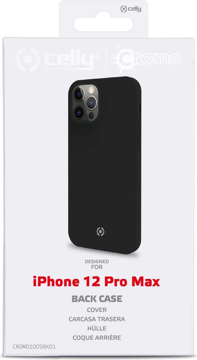Celly Cromo Siliconen Hoesje CROMO1005BK01 - iPhone 12 Pro Max - Zwart