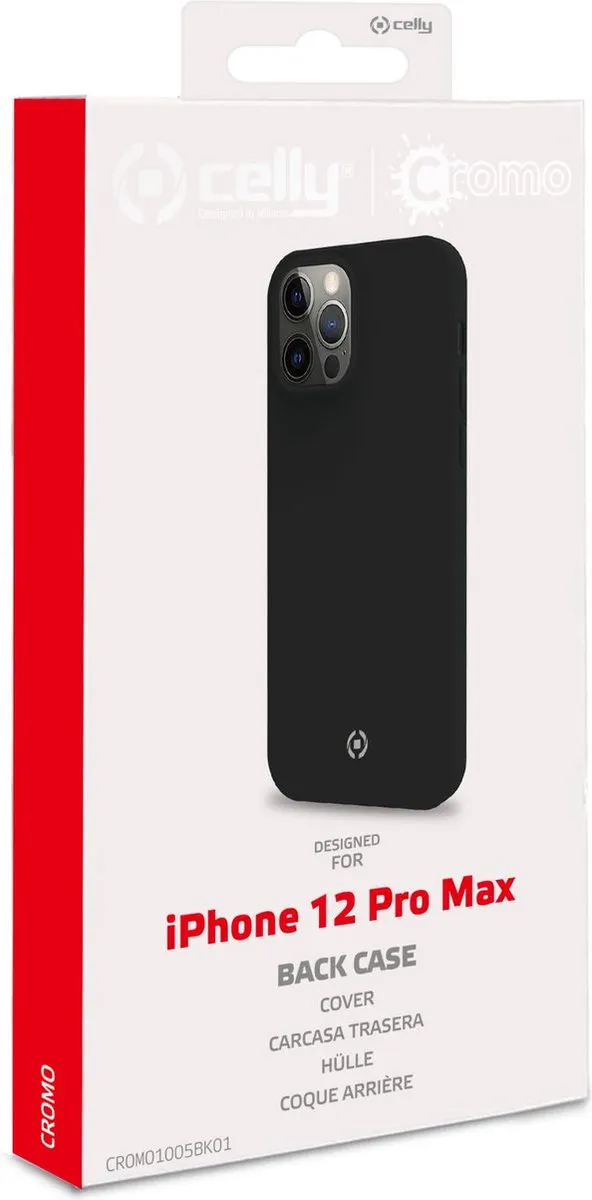 Celly Cromo Siliconen Hoesje CROMO1005BK01 - iPhone 12 Pro Max - Zwart
